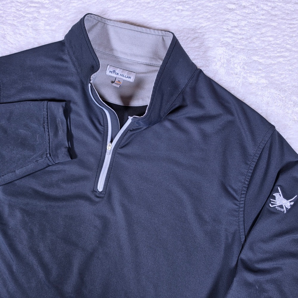 Peter Millar ME0EK40 Mens XL Black Stretch 1/4 Zip L/S Pullover
